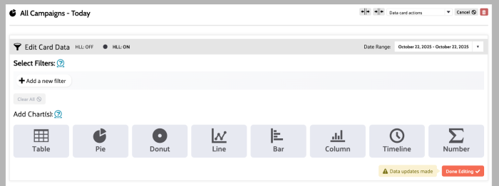 The final screen of enabling HLL on an Insights card.